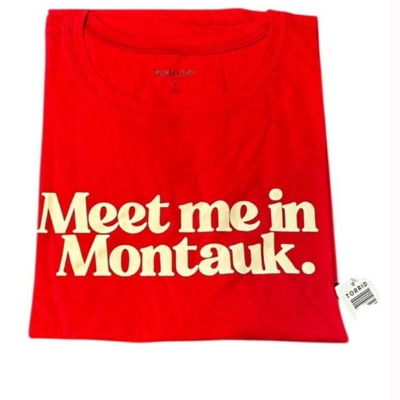 Torrid Belle Isle Plus Size Red "Meet in Montauk Heritage' Jersey Crew Tee 3X - Picture 5 of 8